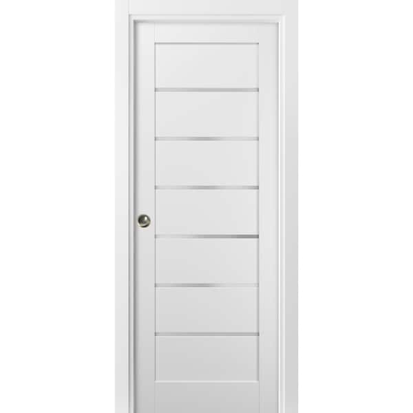 Sartodoors Pocket Interior Door, 32" x 96", White - QUADRO4117PD-WS-3296