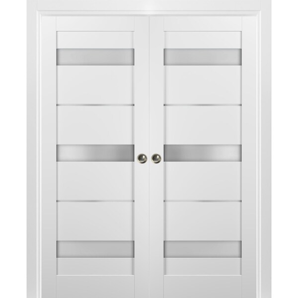 Sartodoors Barn Interior Door, 42" x 80", White - QUADRO4055DP-WS-6096