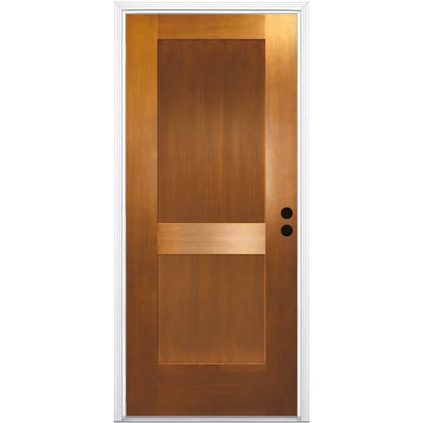 Codel Doors 36" x 80" Fir Grain Shaker Exterior Fiberglass Door - 3068LHISPFG2PSHK491615M