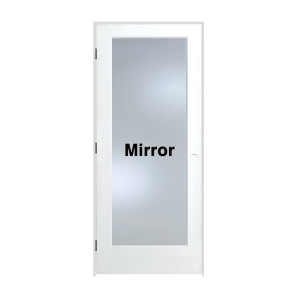 Trimlite 32"x80"x13/8" Primed 1Lite Mirror TwoSides Tempered Glass Interior French 49/16" RH Prehung Matte - 2868PRI1501MIRTRH10B4916