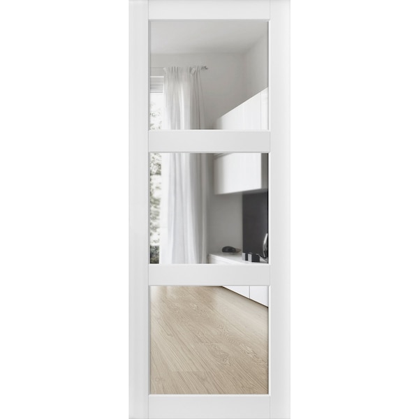 Sartodoors Slab Interior Door, 36" x 80", White - LUCIA2555S-BEM-36