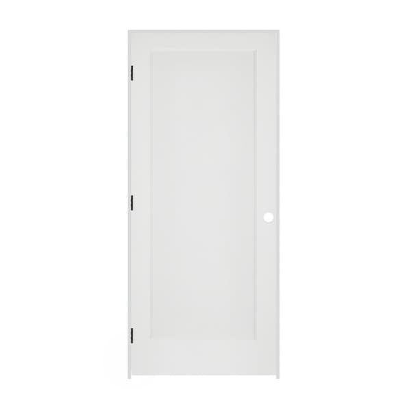 Trimlite 32"x80"x13/8" Primed 1Panel Interior Flat Panel Door Ovolo Bead 71/4" RH Prehung Door Matte Hinges - 2868PRI8020RH10B714