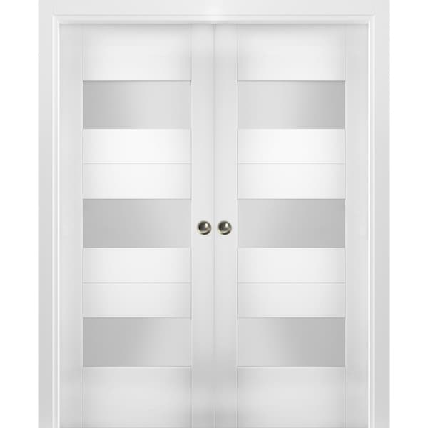 Vdomdoors Double Pocket Interior Door, 36" x 80", Chocolate - SETE6003DP-WS-4884
