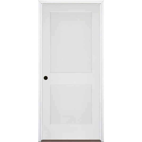 Codel Doors 32"x80"x1-3/4" Primed 2-Panel Int Flat Panel w/Ovolo Bead 20min Fire Rated 7-1/4" RH Prehung Door - 2868134PRI808220MRH1DB714