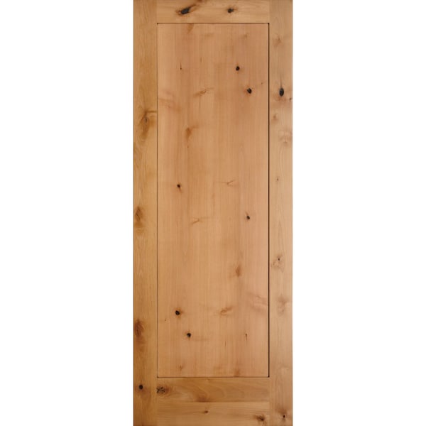 Trimlite 24" x 80" Knotty Alder 1-Panel Interior Shaker Slab Door - 2068SKA8401