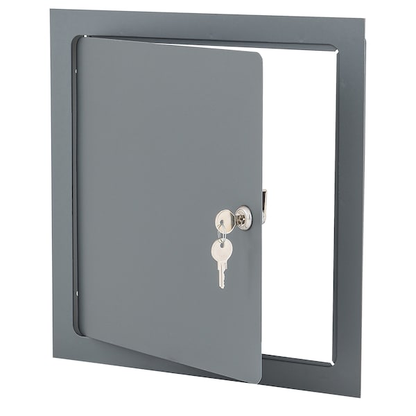 Elmdor Dry Wall Access Door, 14x14, Prime Coat W/ Cylinder Lock - DW14X14PC-CL