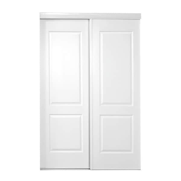 Renin Renin 72 in. x 80 1/2 in. Ashbury 2 Panel Design Steel Frame Bypass Door - BY0108BWPRC072080