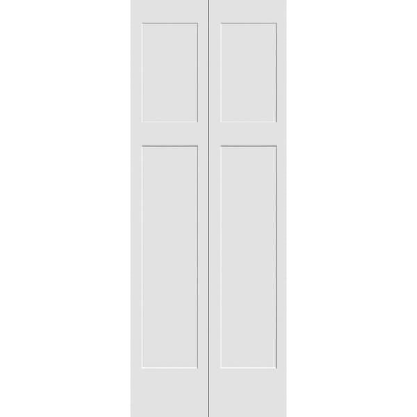 Codel Doors 24" x 80" Primed 3-Panel Mission Shaker Bifold Door and Hardware - 2068PRI8403BF