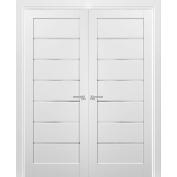 Sartodoors Double French Interior Door, 36" x 80", White - QUADRO4117DD-WS-36