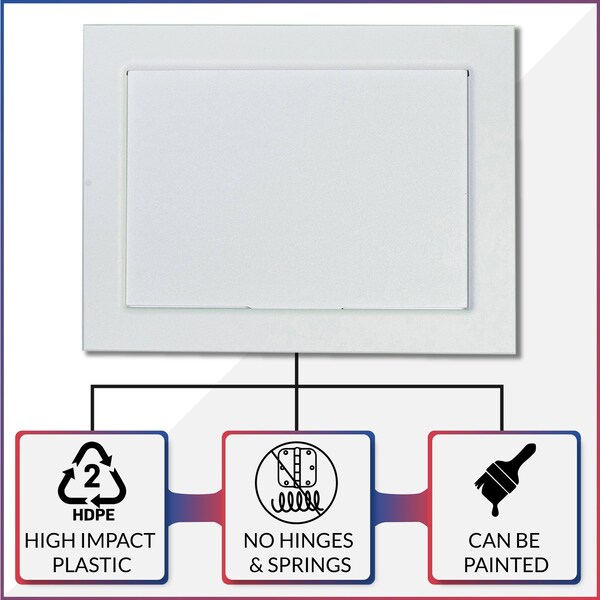 American Built Pro Access Panel, 9 in x 6 in White Plastic TwoPiece, 12PK - AP 96 P12