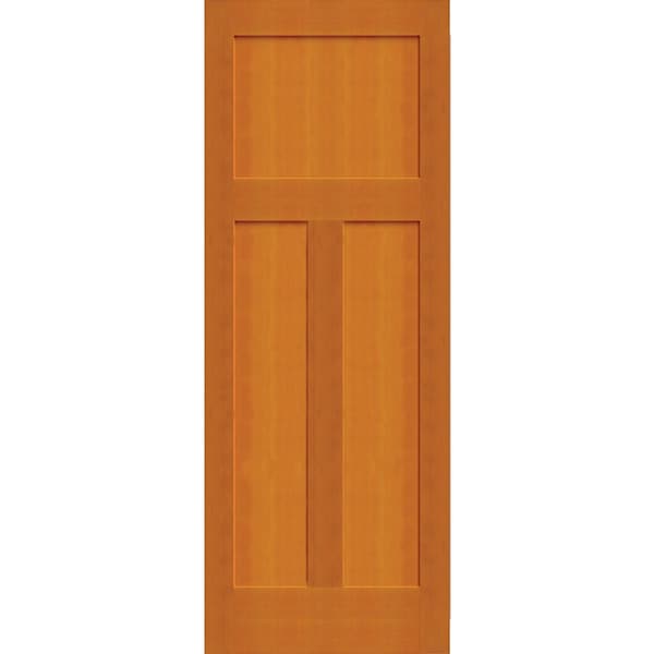 Codel Doors 30" x 80" Fir 3-Panel Mission Interior Shaker Slab Door - 2668FIR8403