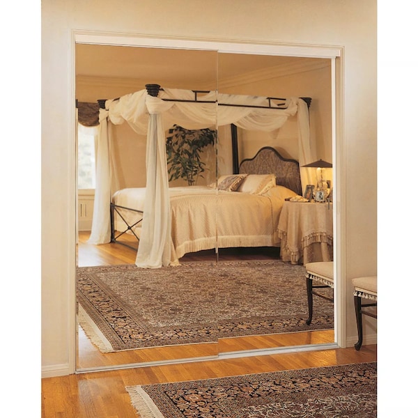 Renin Erias 325 Series 47 In. W. x 80-1/2 In. H. Steel Frameless Mirrored Bypass Door - BY320BBWCLE048080