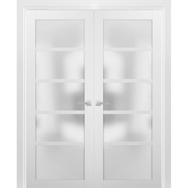 Sartodoors Pocket Interior Door, 30" x 80", Gray - QUADRO4002DD-WS-72