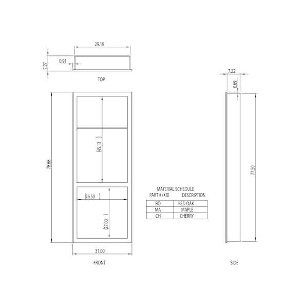 Invisidoor Maple Flush Mount 32 in. x 80 in. Unfinished Assembled Bookcase Door - ID.BC32.MA