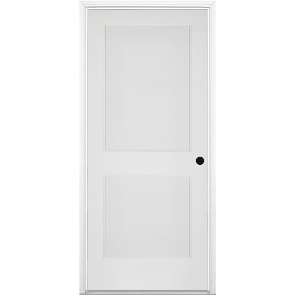 Codel Doors 32"x80"x1-3/4" Primed 2-Panel Int Flat Panel w/Ovolo Bead 20min Fire Rated 6-9/16" LH Prehung Door - 2868134PRI808220MLH1DM6916