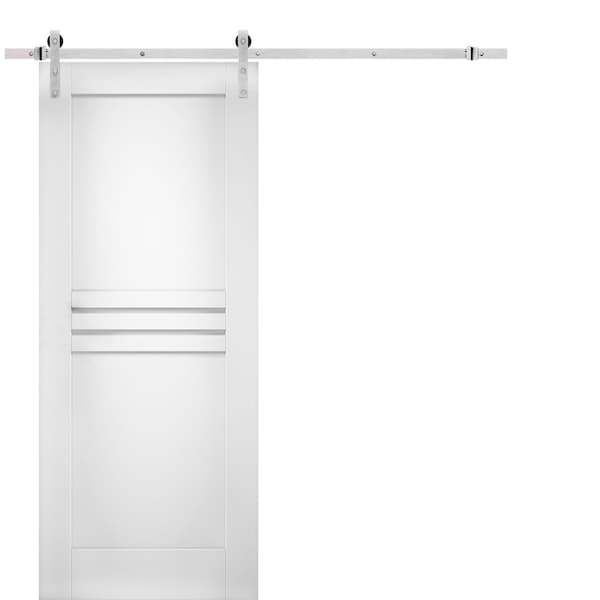 Vdomdoors Barn Interior Door, 32" x 84", White - MELA7444BD-S-WS-3284