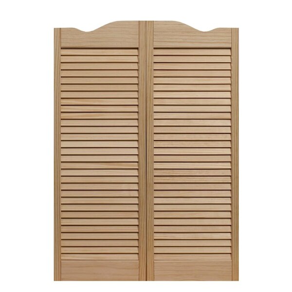 American Wood 32 x 42 in. Dixieland Louvered Cafe Door, Unfinished Pine - 583242