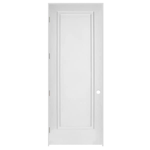 Codel Doors 28" x 96" x 1-3/8" Primed 1-Panel 2-Step Interior Shaker 7-1/4" RH Prehung Door w/Satin Nckl Hinges - 2480PRI8491RH15714
