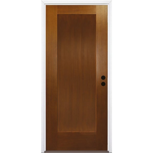 Codel Doors 36" x 80" Fir Grain Shaker Exterior Fiberglass Door - 3068LHISPFG1PSHK491615B
