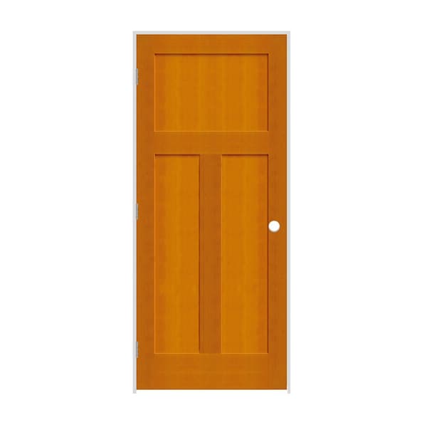 Trimlite 36"x80"x13/8" Fir 3Panel Mission Interior Shaker 71/4" RH Prehung Door Brushed Chrome Hinges - 3068FIR8403RH26D714