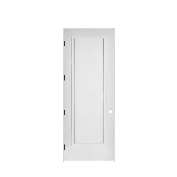 Trimlite 24"x96"x13/8" Primed 1Panel 2Step Interior Shaker 69/16" RH Prehung Door Matte Black Hinges - 2080PRI8491RH10B6916