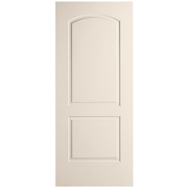 Codel Doors 34" x 80" Primed 2-Panel Arch Top Caiman Molded Hollow Core Slab Door - 2168MHCCAI