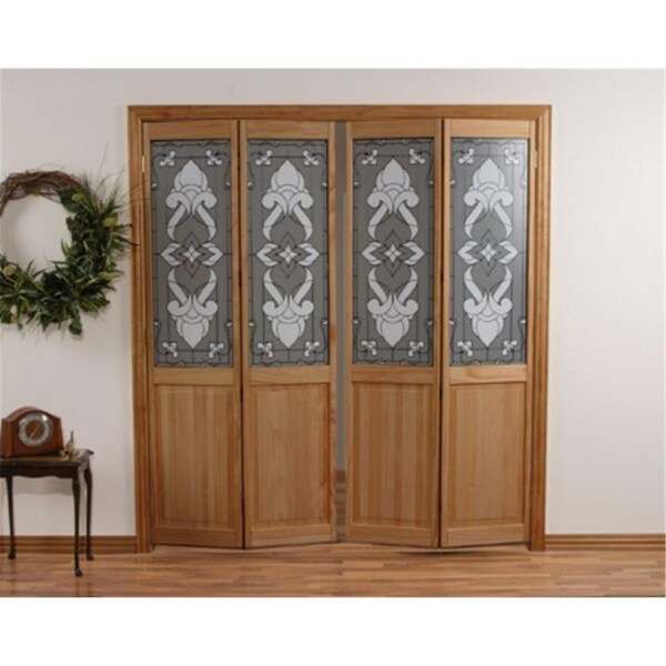 American Wood 36 x 80 in. Half Glass Eternity Bifold Door, Unfinished Pine - 851730