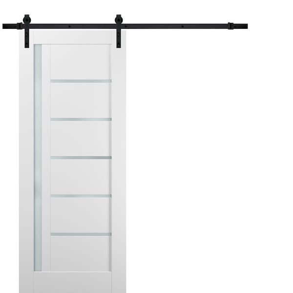 Sartodoors Barn Interior Door, 36" x 84", White - QUADRO4088BD-B-WS-3684