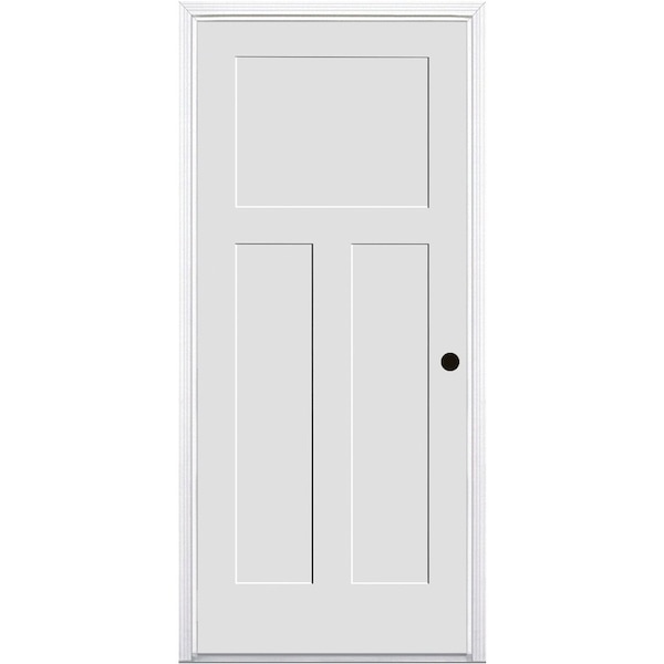Codel Doors 30"x80"x1-3/4" Primed 3-Panel Mission Interior Shaker 20min Fire Rated 7-1/4" LH Prehung Door - 2668134PRI840320MLH10BM714