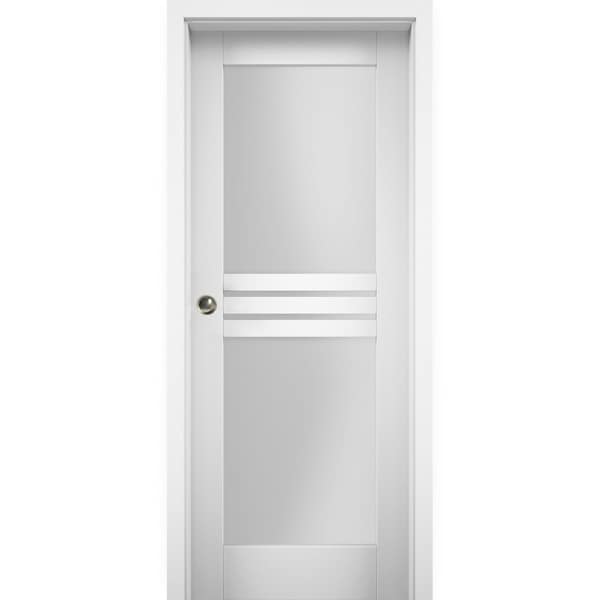 Vdomdoors Pocket Interior Door, 42" x 80", White - MELA7222PD-WS-42