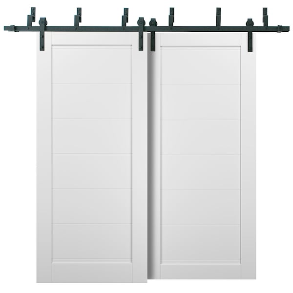 Sartodoors Barn Bypass Interior Door, 36" x 80", White - QUADRO4115BBB-WS-36