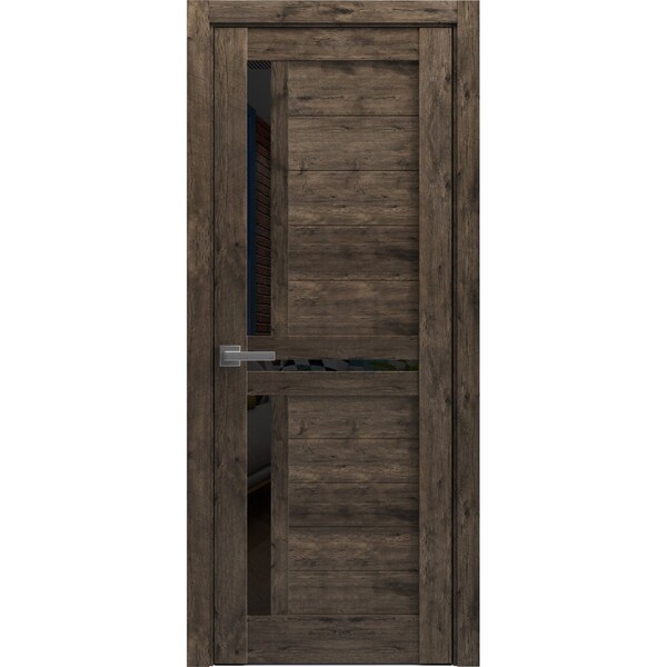 Sartodoors Sturdy Dbl Barn Door 36 x 96in, Cognac Oak W/ Frosted Glass, SS 13FT Rail Hangers Heavy Set - QUADRO4445DB-S-AKA-3696
