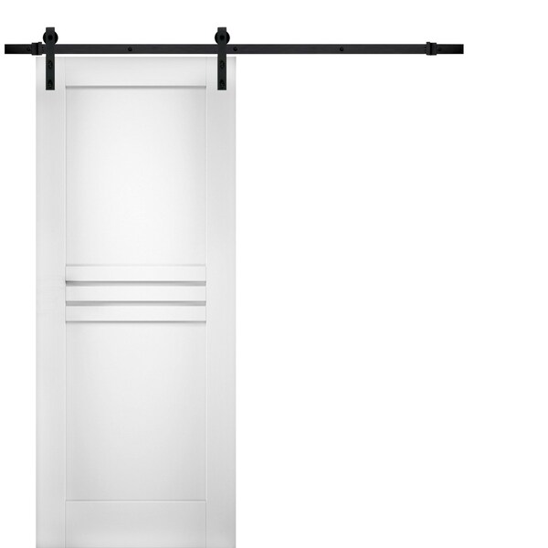 Vdomdoors Barn Interior Door, 42" x 96", White - MELA7444BD-B-WS-4296