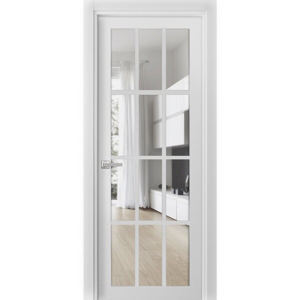 Sartodoors French Interior Door, 36" x 96", White - FELICIA3355ID-BEM-3696