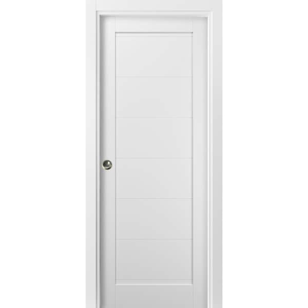 Sartodoors Pocket Interior Door, 32" x 80", White - QUADRO4115PD-WS-32