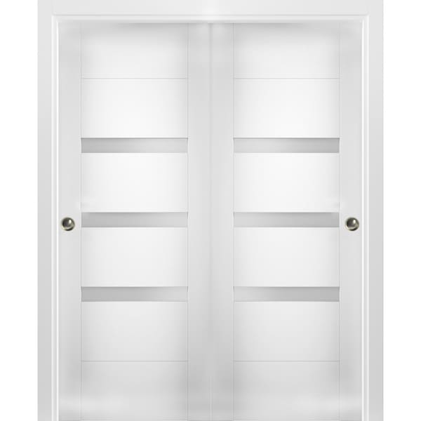 Vdomdoors Closet Bypass Interior Door, 72" x 96", Black - SETE6900DBD-WS-3696