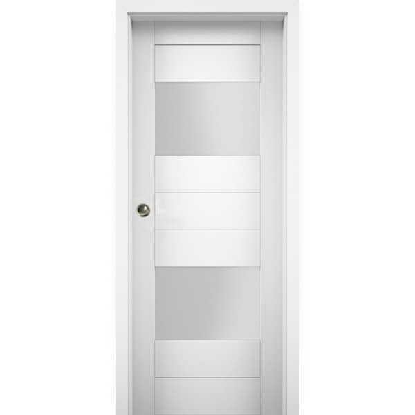 Vdomdoors Barn Interior Door, 36" x 96", Black - SETE6222PD-WS-2496