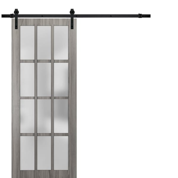 Sartodoors Barn Interior Door, 18" x 80", Gray - FELICIA3312BD-B-GA-18