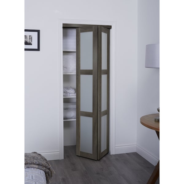 Renin 36 in. x 80 1/2 in. Euro 3-Lite Bi-Fold Door Iron Age - EU3150IAFGE036080