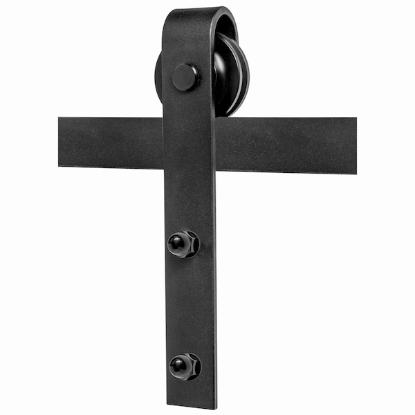 Codel Doors 42" x 84 " Primed 2-Panel K-Bar Barn Door with Black Hardware - 3670PRI8402K-H7MB