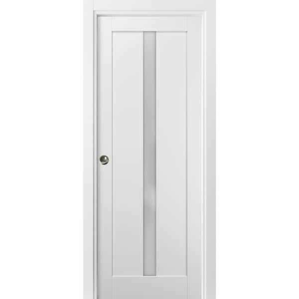 Sartodoors Pocket Interior Door, 24" x 80", White - QUADRO4112PD-WS-24