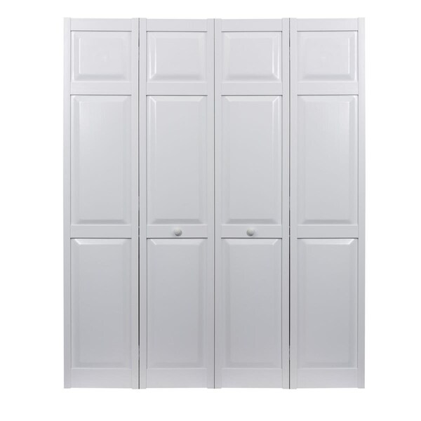 Perfectpatio 64 x 80 in. Seabrooke PVC Raised Panel Bifold Door, White - PE3028825