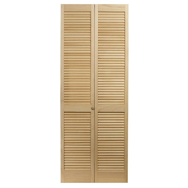 Superherostuff 24 x 80.5 in. Model 104 Louvered Unfinished Wood Bifold Door - PA3036498