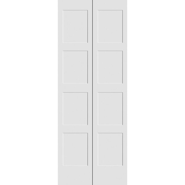 Trimlite 24" x 80" Primed 4-Panel Equal Panel Shaker Bifold Door and Hardware - 2068PRI8444BF