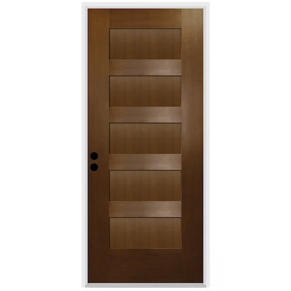 Codel Doors 36" x 80" Fir Grain Shaker Exterior Fiberglass Door - 3068RHISPFG5PSHK691610BM