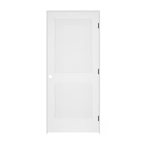 Trimlite 32"x80"x13/8" Primed 2Panel Interior Flat Panel Door Ovolo Bead 71/4" LH Prehung Door Matte Hinges - 2868PRI8082LH10B714