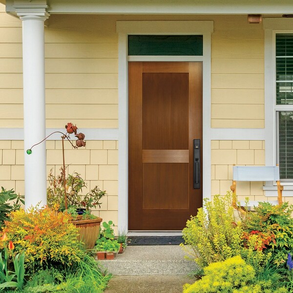 Codel Doors 32" x 80" Fir Grain Shaker Exterior Fiberglass Door - 2868LHISPFG2PSHK691626DB