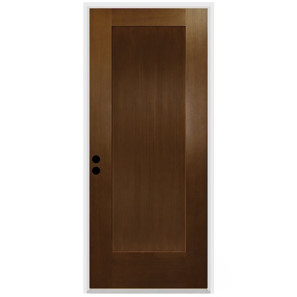 Codel Doors 32" x 80" Fir Grain Shaker Exterior Fiberglass Door - 2868RHISPFG1PSHK691610BM