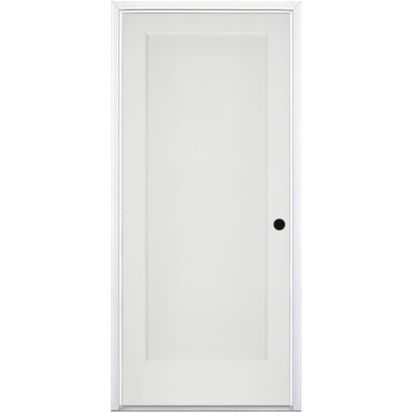 Codel Doors 32"x80"x1-3/4" Primed 1-Panel Int Flat Panel w/Ovolo Bead 20min Fire Rated 4-9/16" LH Prehung Door - 2868134PRI802020MLH10BM4916