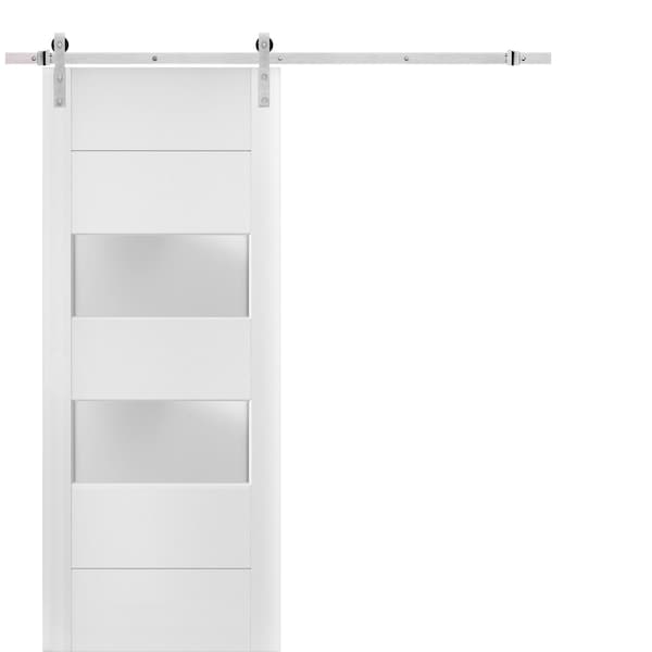Sartodoors Barn Interior Door, 32" x 80", White - LUCIA4010BD-S-BEM-32